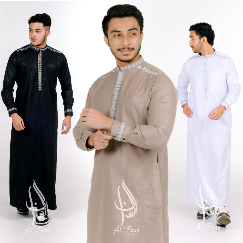 Jual Jubah Slimfit Pria Gamis Pria Jubah Bordir Jubah Pria Muslim Saudi