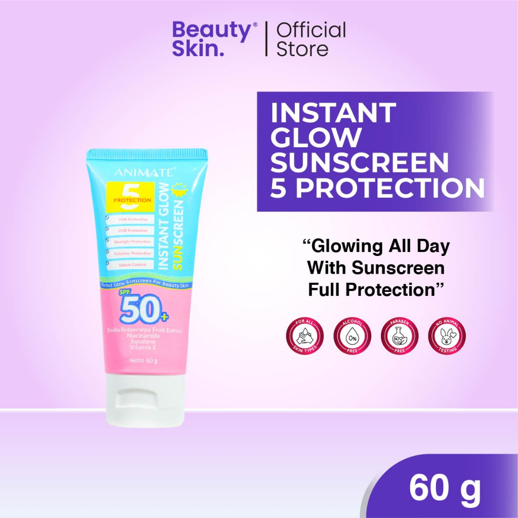 Jual Animate Instant Glow Sunscreen 5 Protection 60 gr | Shopee Indonesia