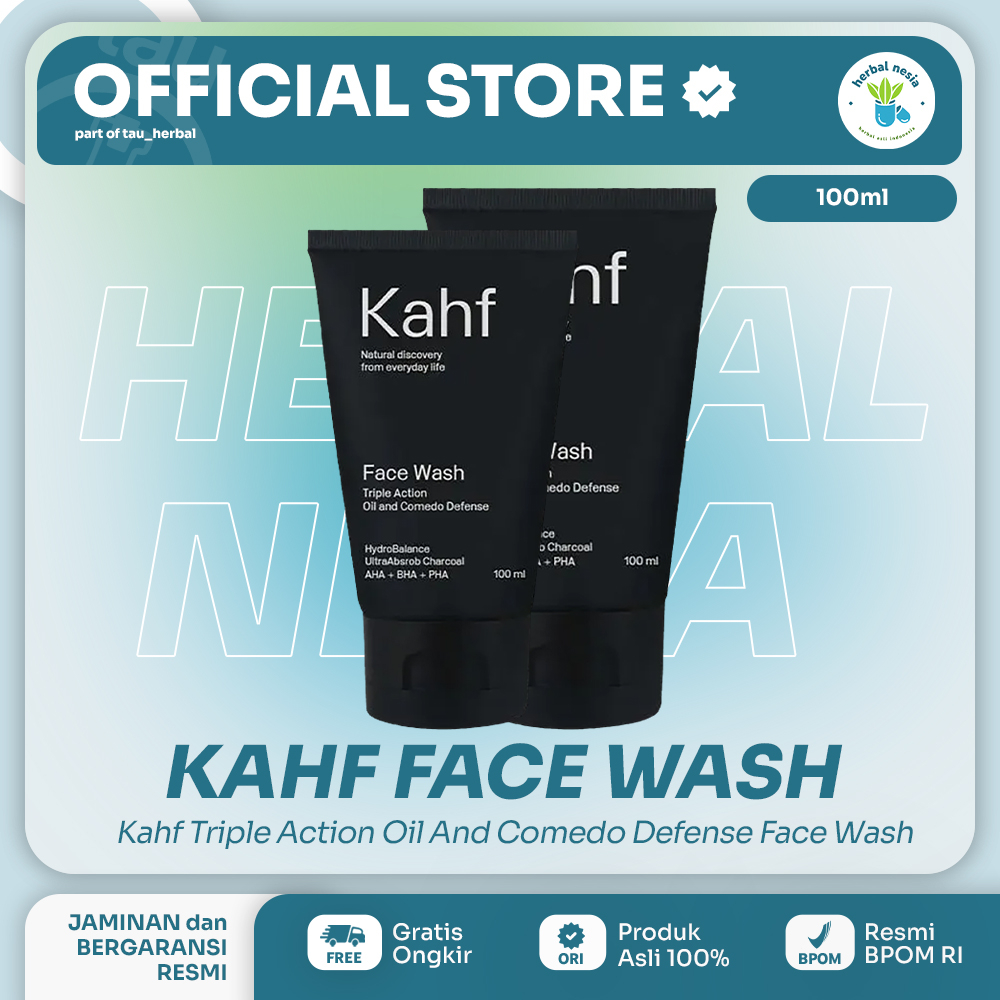 Jual KAHF FACE WASH HITAM UNTUK MENGANGKAT KOMEDO DAN KULIT BERMINYAK