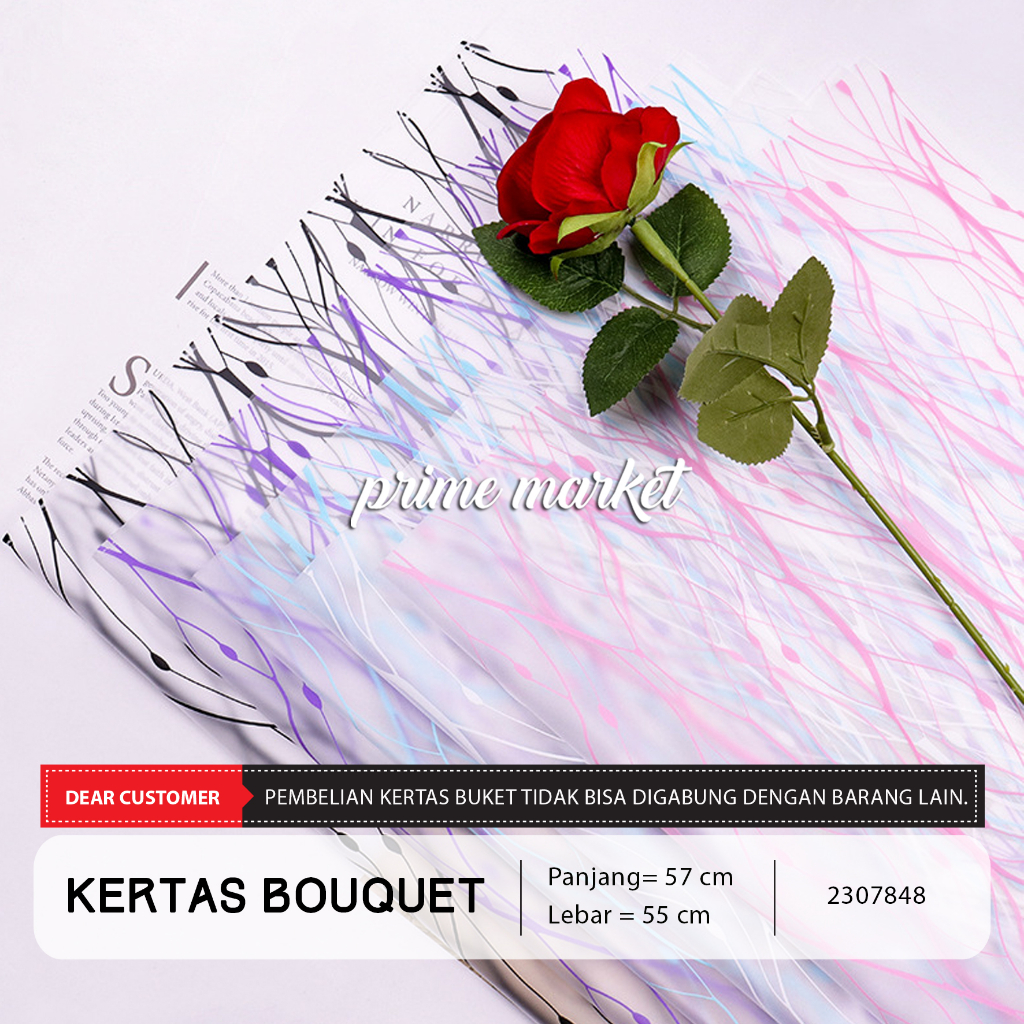 Jual Kertas Buket Motif Line Wave Buket Bunga Flower Wrapping Kertas