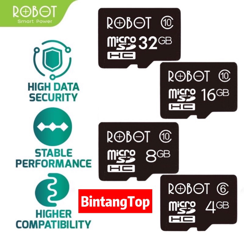Jual Memory ROBOT / memory card MICRO SD TF ROBOT 4GB 8GB 16GB 32GB ...
