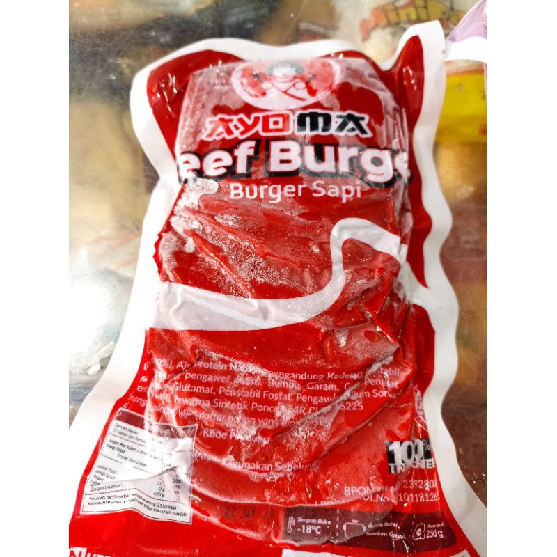 Jual AYO MA BEEF BURGER ISI 10 PCS (10 KEPING) DAGING SAPI FROZEN FOODS ...