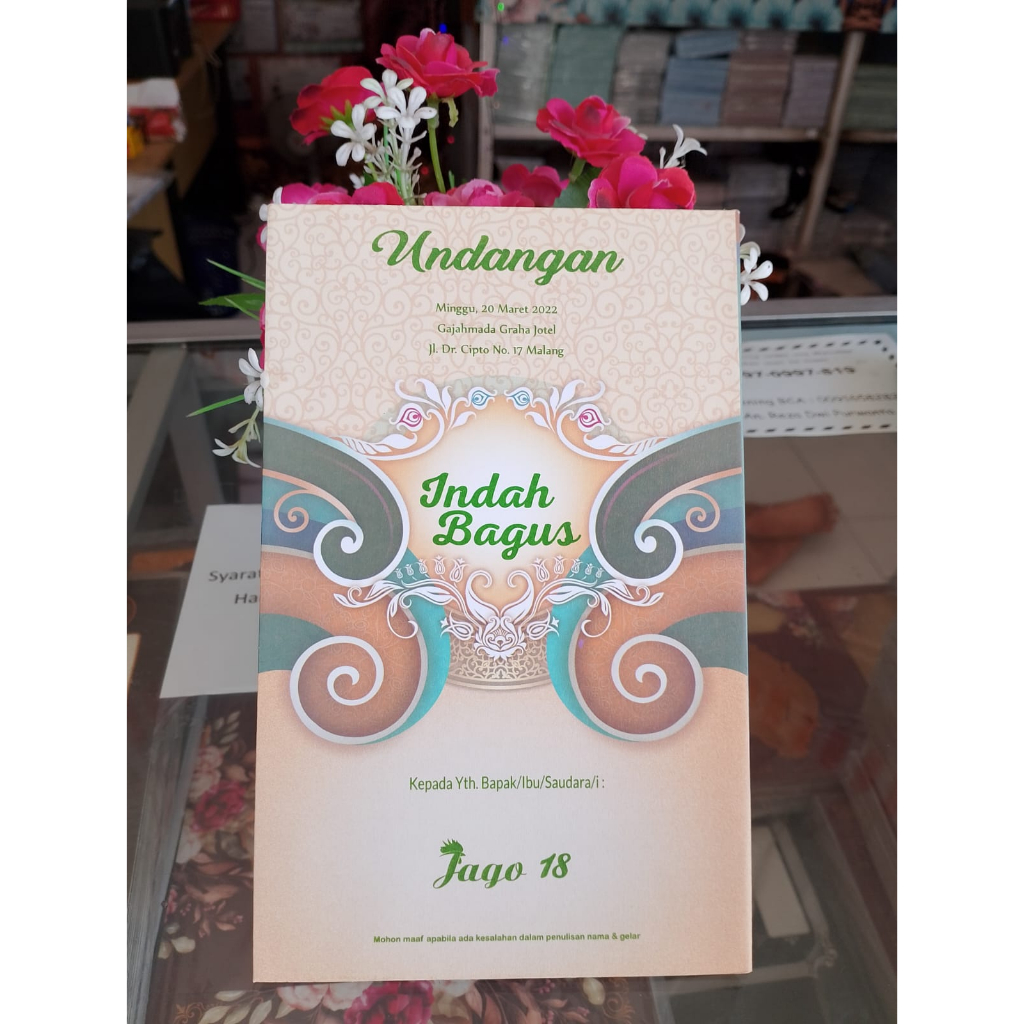 Jual Cetak UNDANGAN PERNIKAHAN DAN KHITANAN Kekinian Elegan Kode JAGO ...