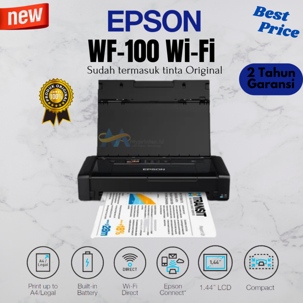 Jual Epson Workforce Wf 100 Wi Fi Inkjet Printer Shopee Indonesia 2353