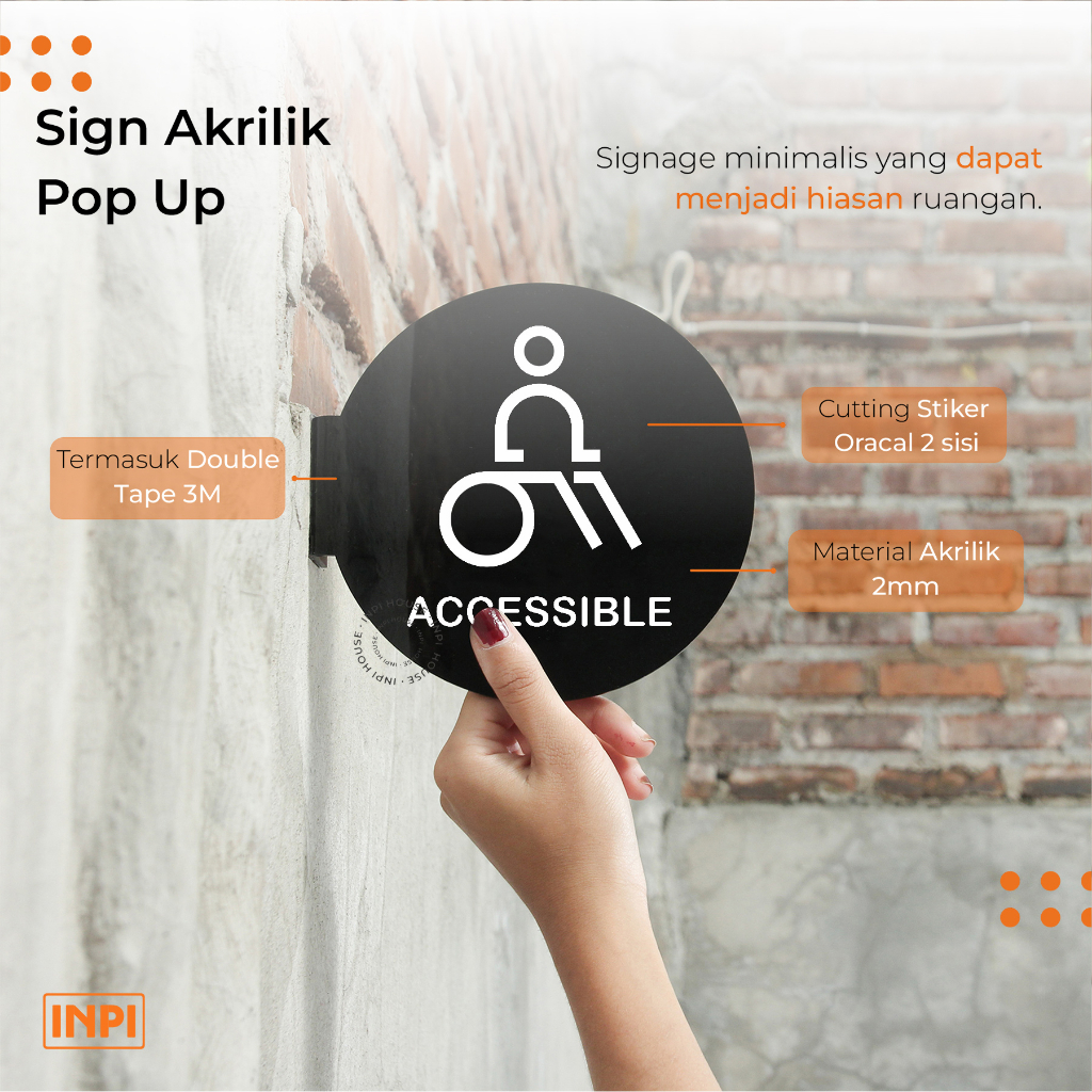 Jual INPI HOUSE Signage Accessible - Papan Tanda Difabel - Wall Sign ...