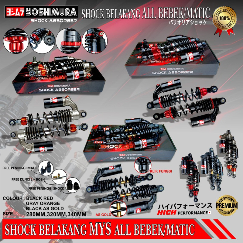 Jual ready shock breaker model rcb merek Yoshimura ready UK 280/320/340