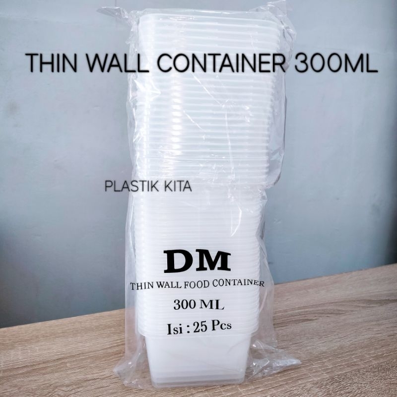 Jual Dm Thinwall 300ml Isi 25pcs Persegi Panjang Food Container