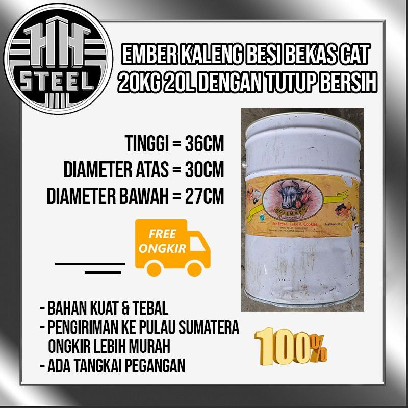 Jual Ember Kaleng Besi 20 L 20 Kg Tong Jerigen Drum Besi 20 L 20 Kg Bersih Bekas Tutup 4154