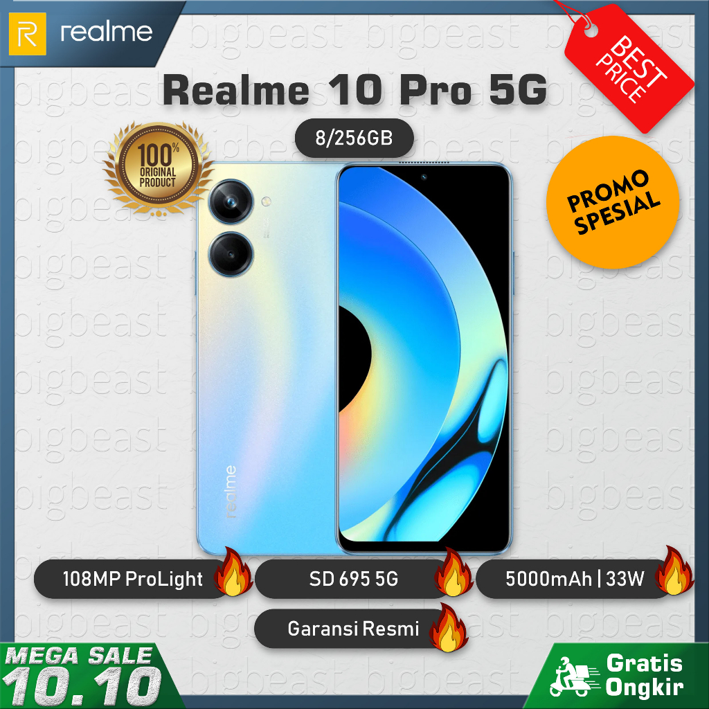 Jual Realme 10 Pro 5G 8/256 GB Garansi Resmi | Shopee Indonesia