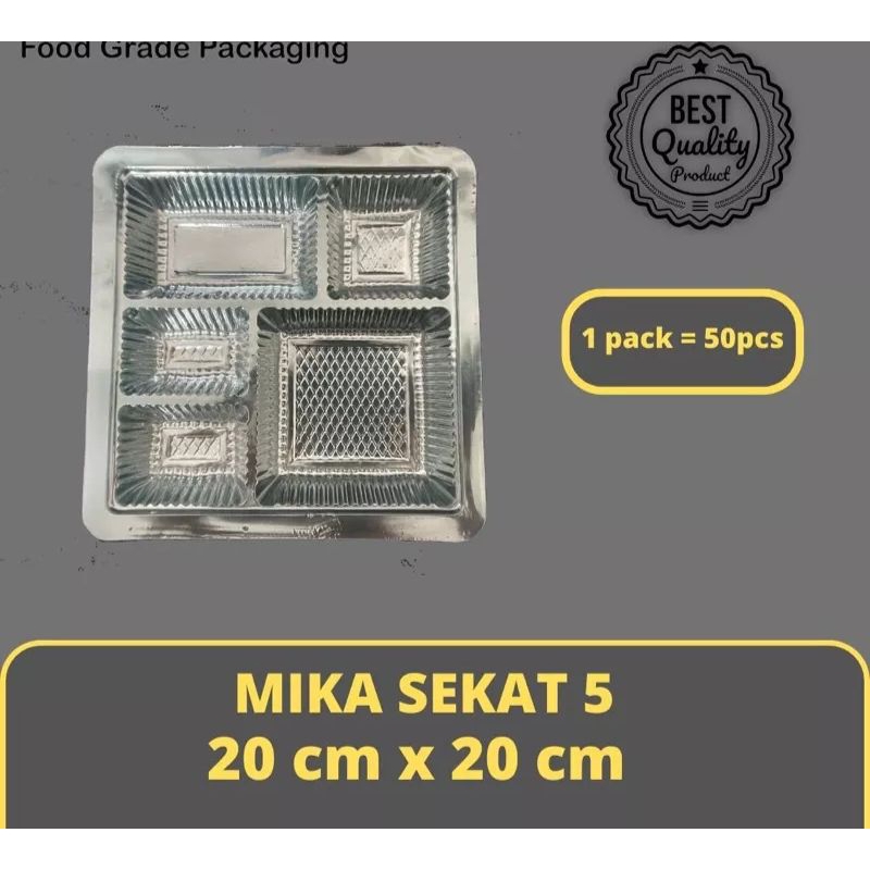 Jual MIKA DUS NASI 20x20 sekat 5 / MIKA KOTAK NASI 50PCS | Shopee Indonesia