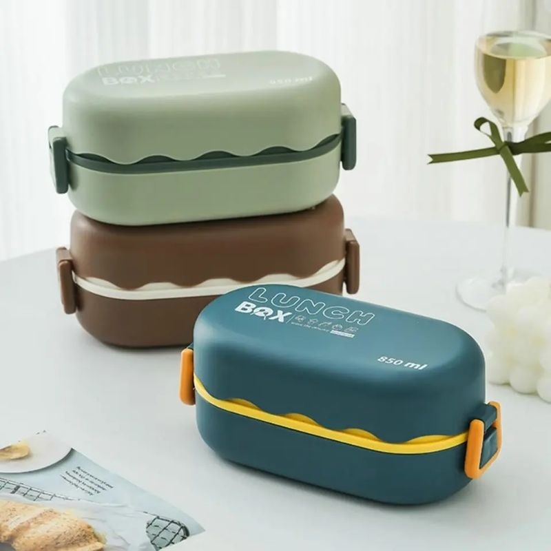 Jual lunch box 850 ml 2 || lunch box 2 tingkat || Kotak Bento 850Ml