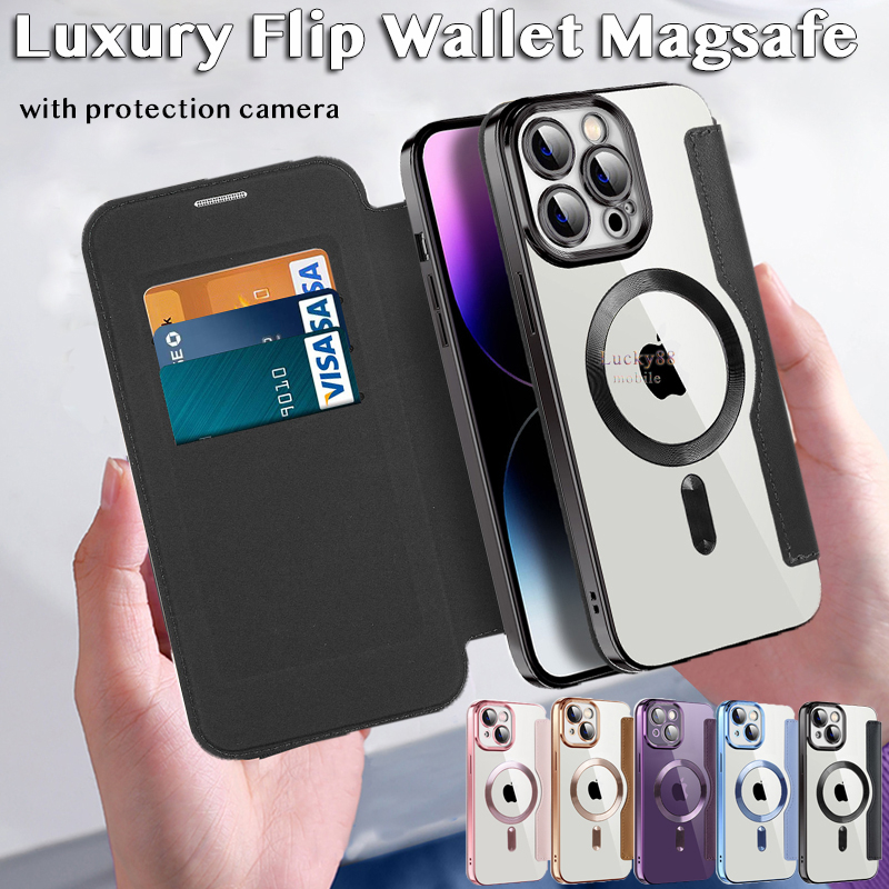 Jual Luxury Wallet Case Magsafe for iPhone 13 Pro Max 12 Pro Max