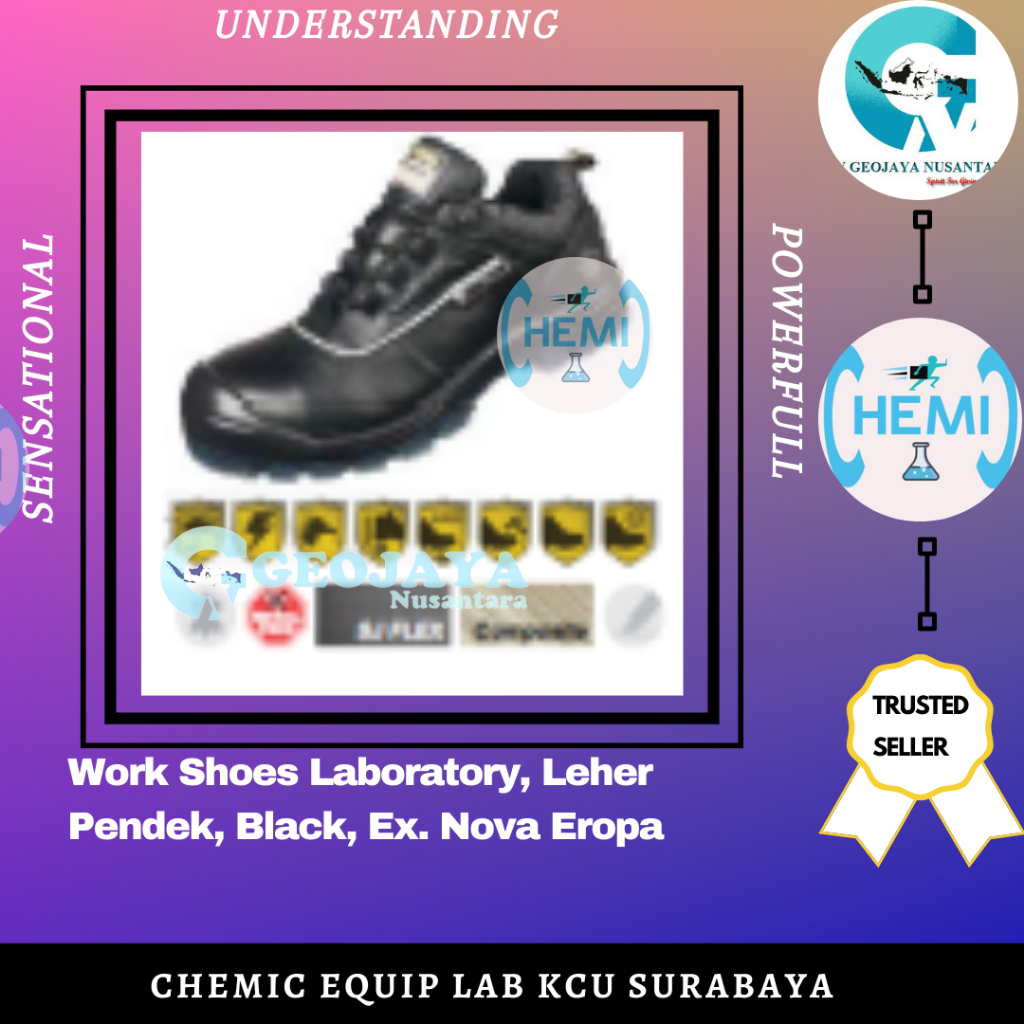 Jual Work Shoes Laboratory, Leher Pendek, Black, Ex. Nova Eropa ...