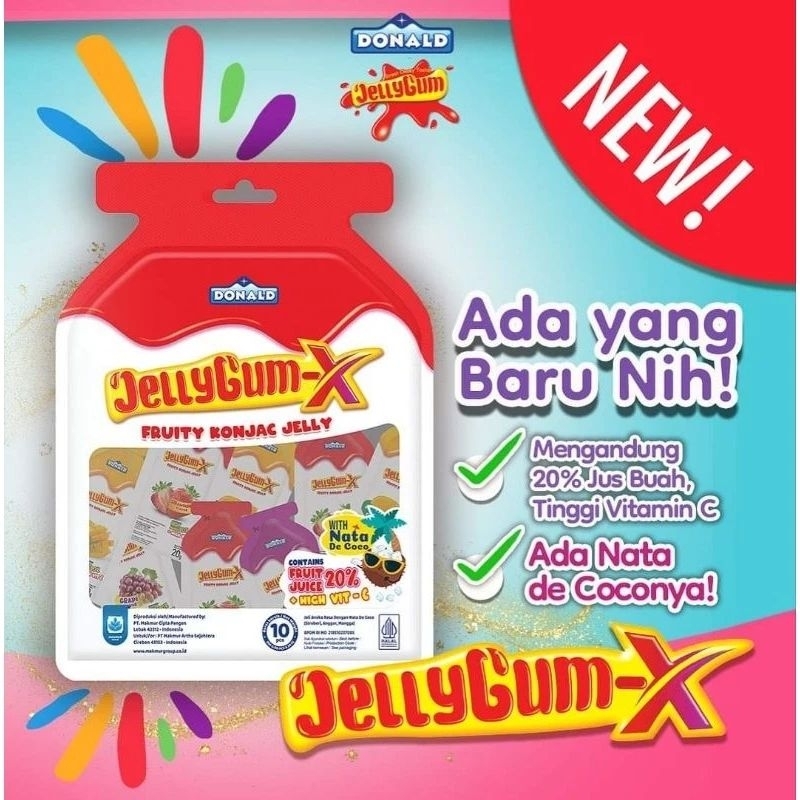 Jual Donald Jelly GUM X Fruity konjac jelly isi 10 pcs (10x20 gram