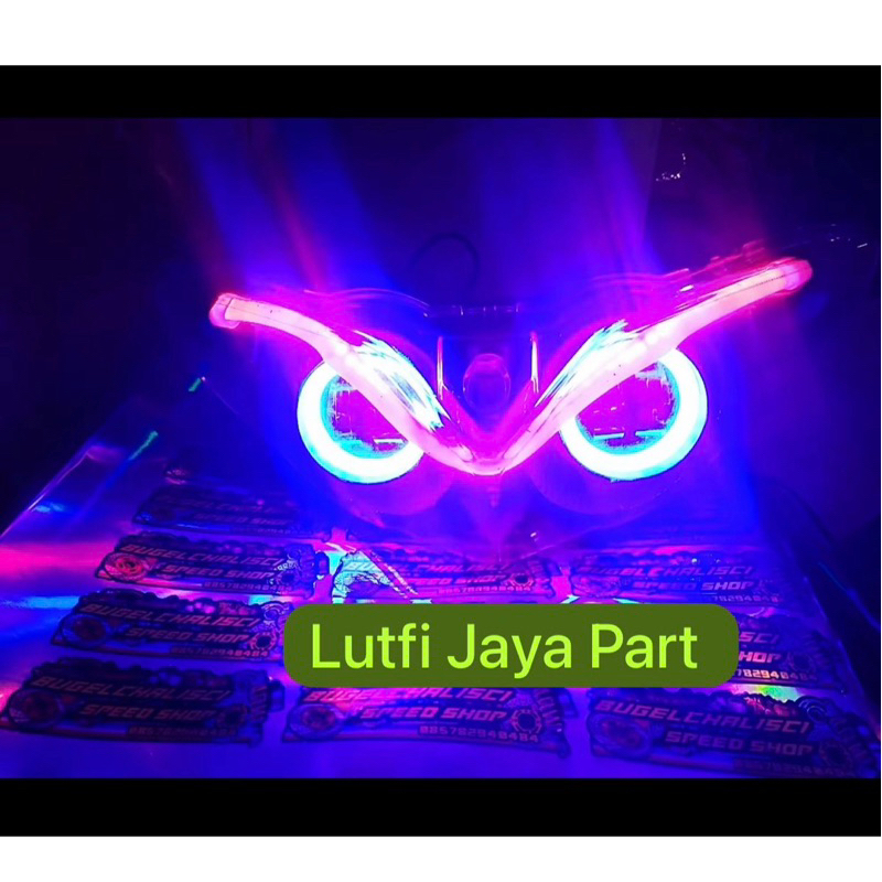 Jual Lampu Jupiter Z burung hantu smoke set Daymaker bulat pink set