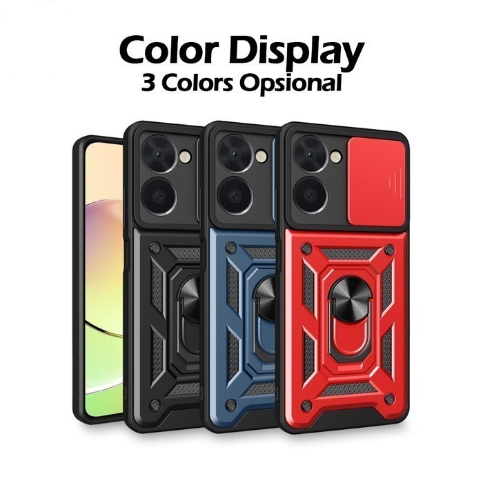 Jual Case Armor Slide Camera +Ring Oppo A74 4G A95 4G A76 A96 A36 A78 ...