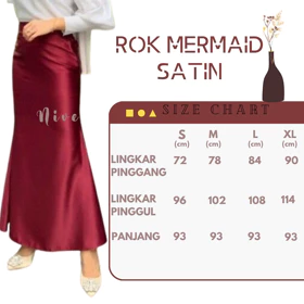 NIVE Rok Satin Duyung Mermaid Satin Skirt