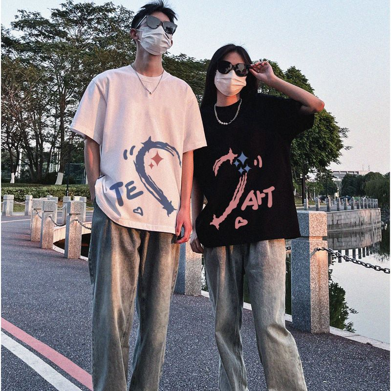 Jual BAJU couple TE ARTgambar love hati kapelan sama pacar kaos cewek