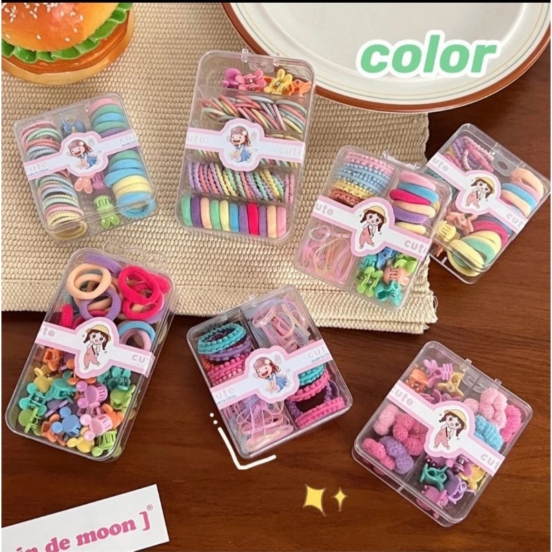 Jual Set Ikat Karet Rambut dan Jepit Rambut mini Anak cocok untuk gift ...