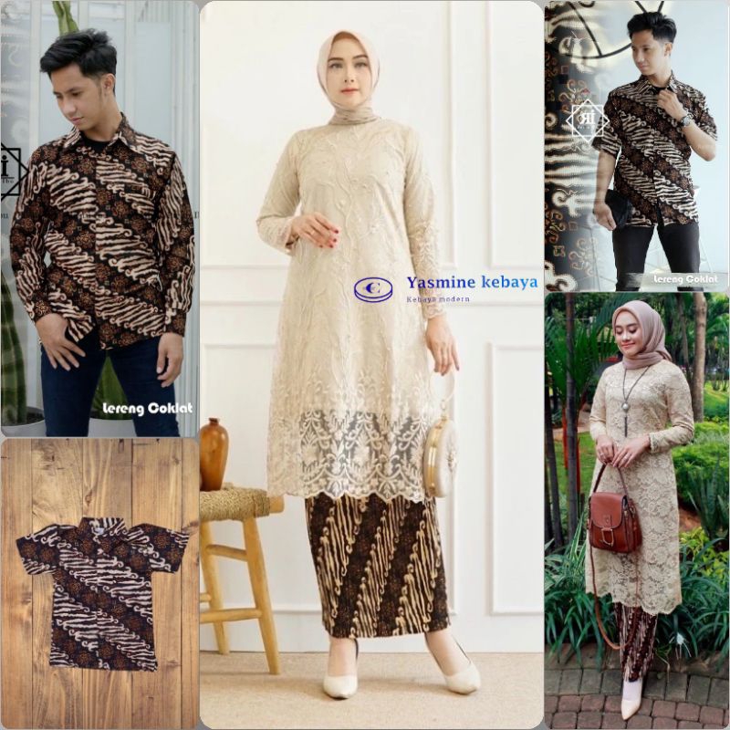 Jual Baju Batik Couple Couple Sarimbit Couple Kebaya Brokat Tunik Set Kemeja Batik Modern 2786