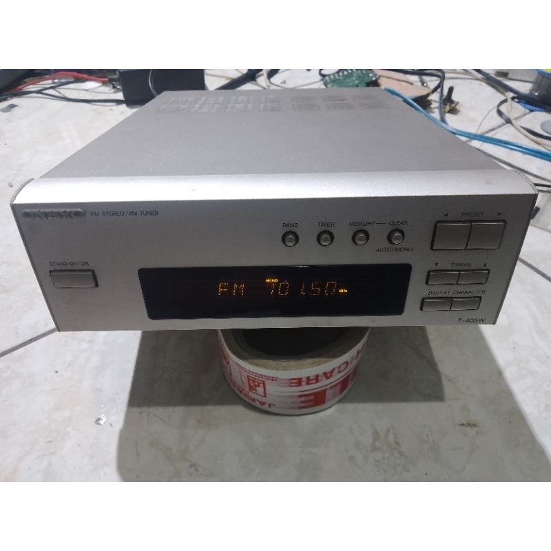 Tuner Stéréo Onkyo T-405R, Argenté, Sortie RCA, Analogique, Occasion