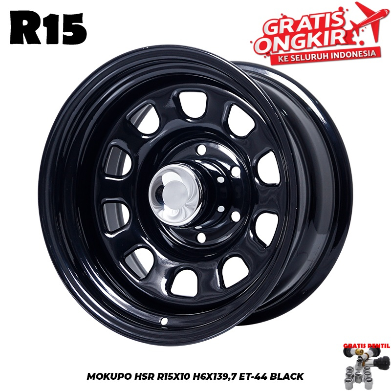 Jual Velg Daytona Mobil Hardtop Ring 15 Hsr Mokupo R15 Lebar 10 Pcd 6x1397 Et 44 Black Shopee 0356