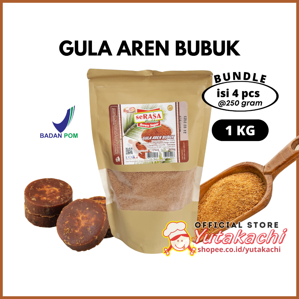 Jual Gula Aren Bubuk 1Kg (Bundle 250g x 4 pcs) - 100% Palm Sugar - Gula ...