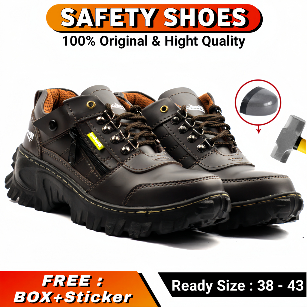 Jual Sepatu Safety Pria Ujung Besi Kerja Lapangan Outdoor Touring ...