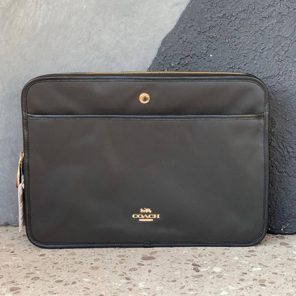 Jual Coach Ellys Nylon Laptop Sleeve Black Shopee Indonesia