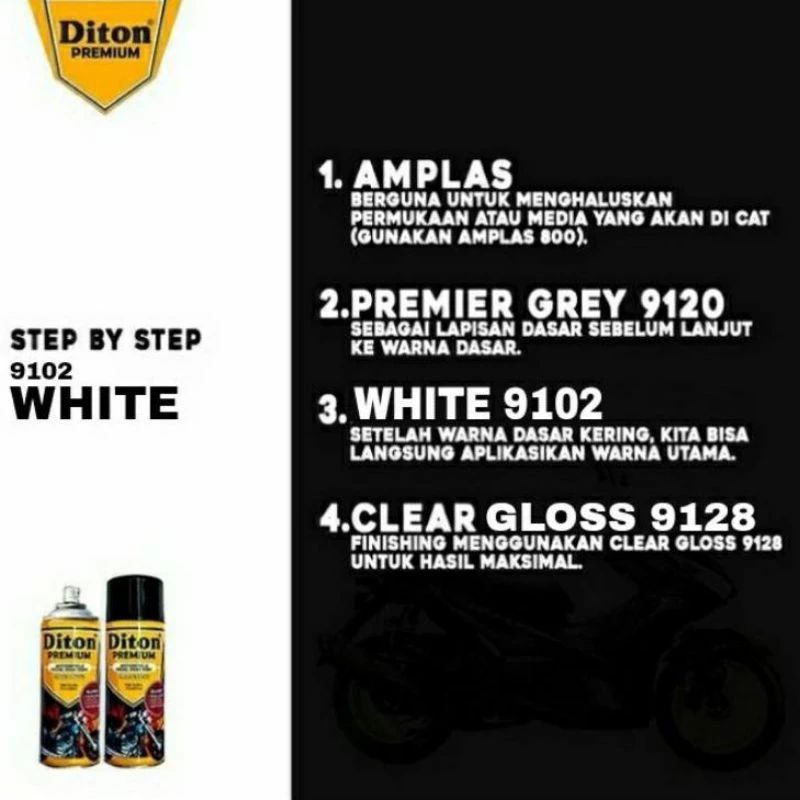 Jual DITON PREMIUM 9102 WHITE CAT SEMPROT SPRAY PAINT WARNA PUTIH ...