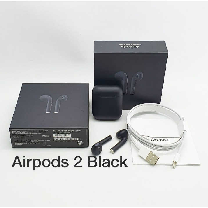 Jual Bluetooth AirPods 2 Black (Gen 2) With Wireless Charging Case ...