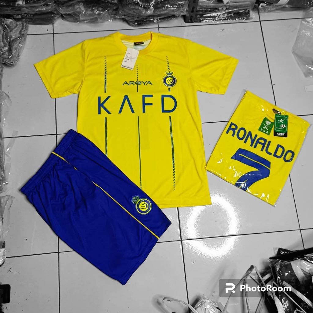 Jual Jersey Ronaldo Al Nassr Kafd 2023 Baju Sepak Bola Cr7 Cristiano Jersey Stelan Anak Terbaru