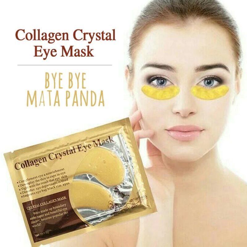 Jual MASKER MATA COLLAGEN Eye Mask Crystal Gold mata panda 1 pasang