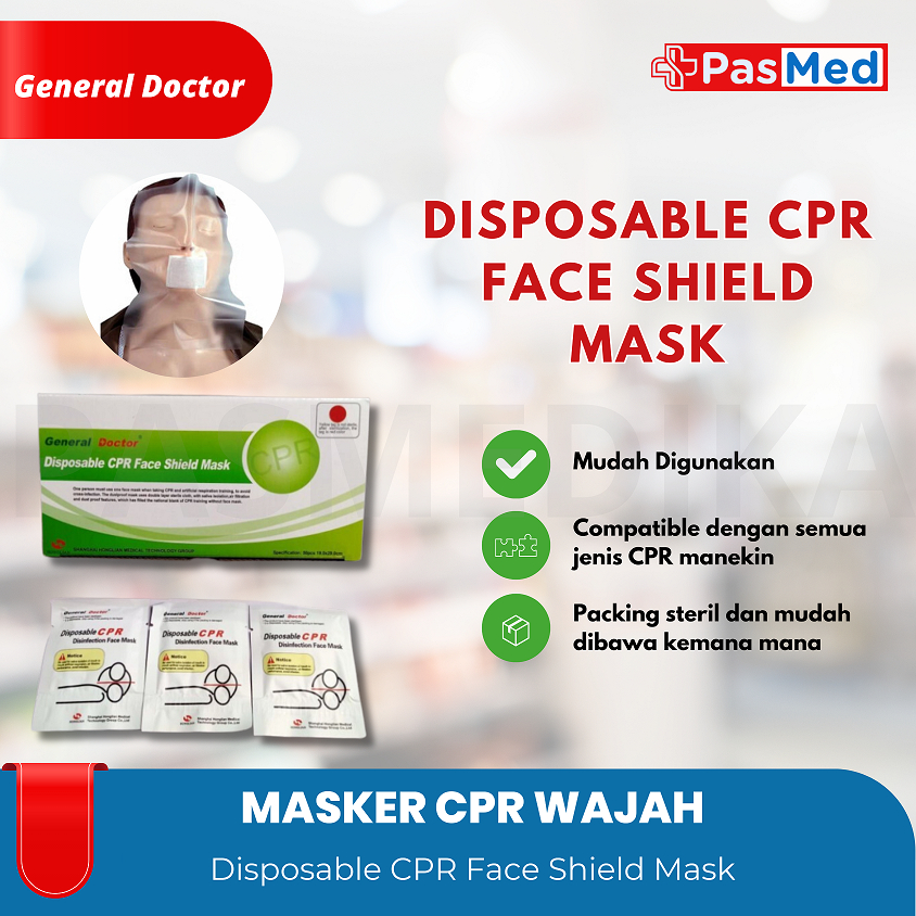 Jual PASMED | CPR Masker CPR wajah Respirator Resucitator first aid ...