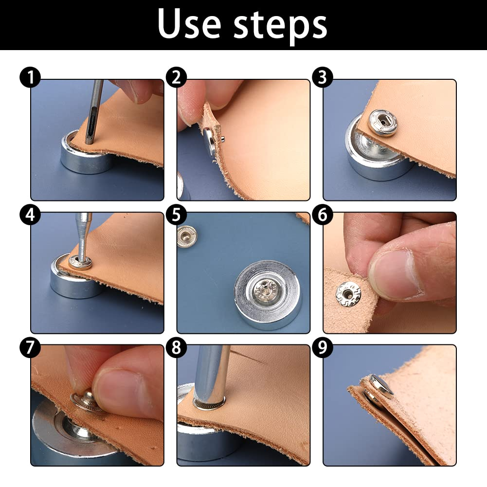 Jual 4Pcs/set Metal Alat Pasang Kancing Snap 15mm Anvil Rivet Fixing ...