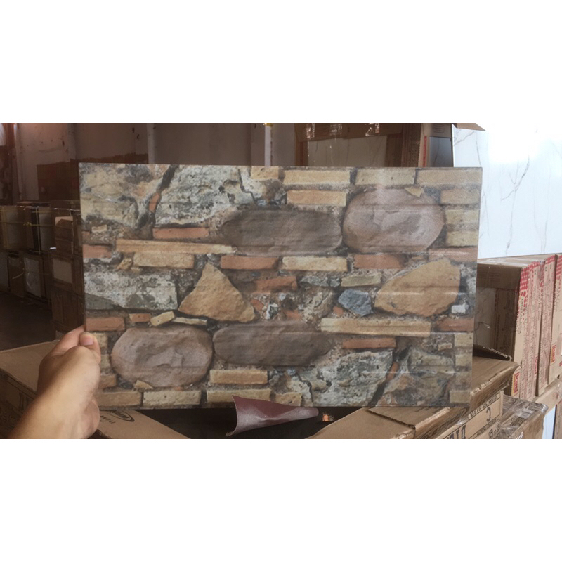 Jual Keramik Batu Alam Dinding Luar X Outdoor Teras Timbul D Dimensi Coklat Abu Kw Promo