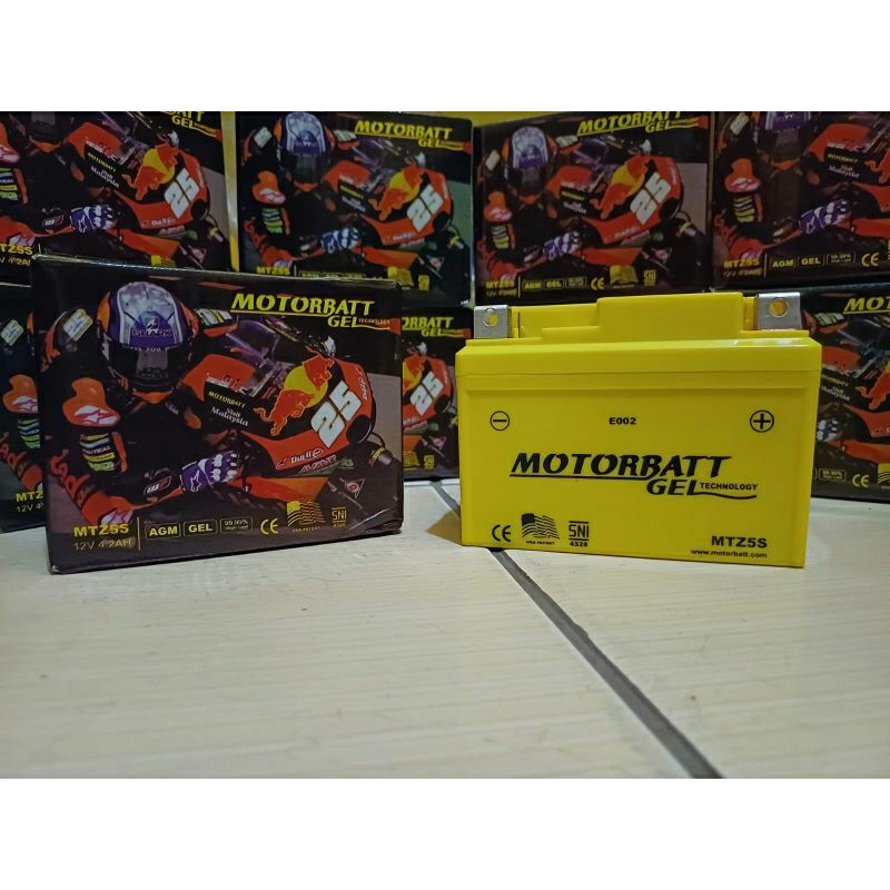 Jual AKI KERING MOTOR VIXION/VERZA/BYSON MOTORBATT GEL TECHNOLOGY MTZ5S