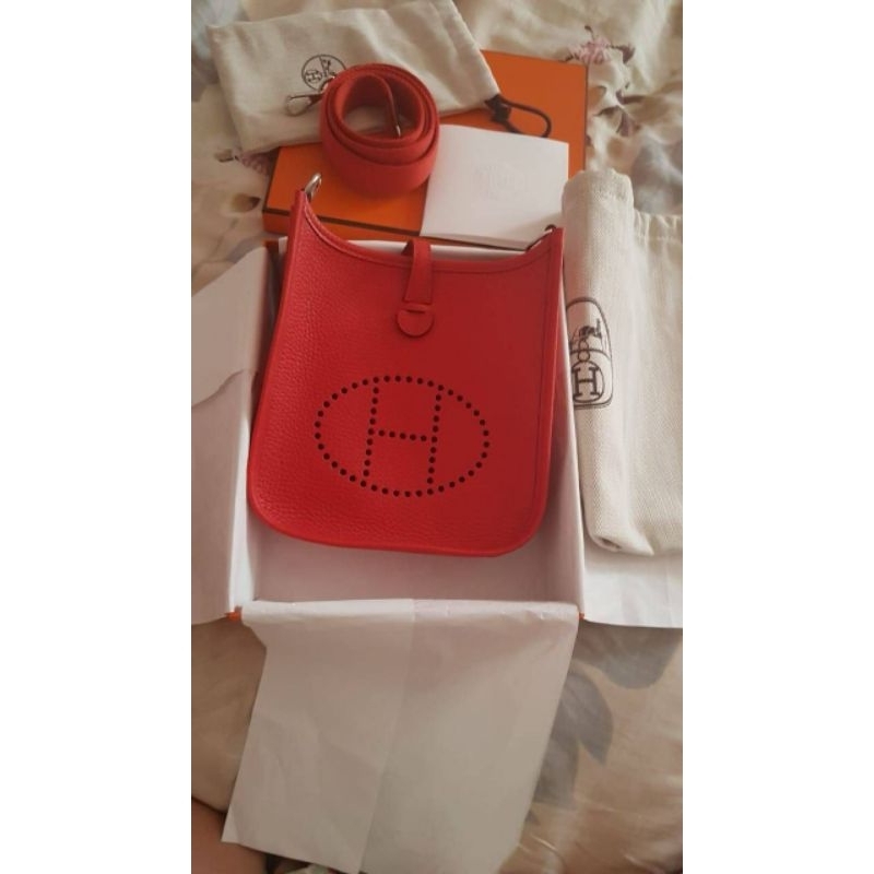 BNIB Hermes Mini Evelyne TPM Rose Jaipur PHW