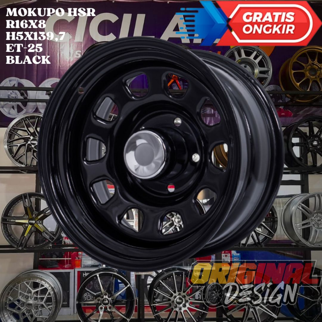 Jual Velg Mobil Ring 16 STEEL HSR MOKUPO R16 LEBAR 8 BAUT 5 PCD 139,7 ...