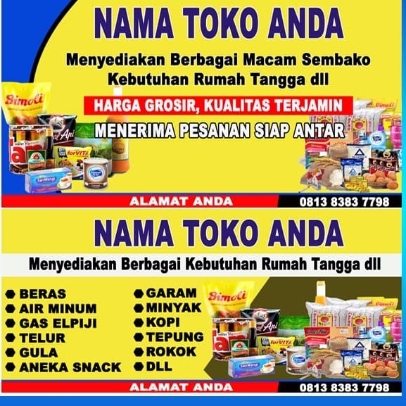 Jual Cetak Banner Spanduk Toko Sembako Agen Sembako Grosir Sembako Ukuran X Cm Free