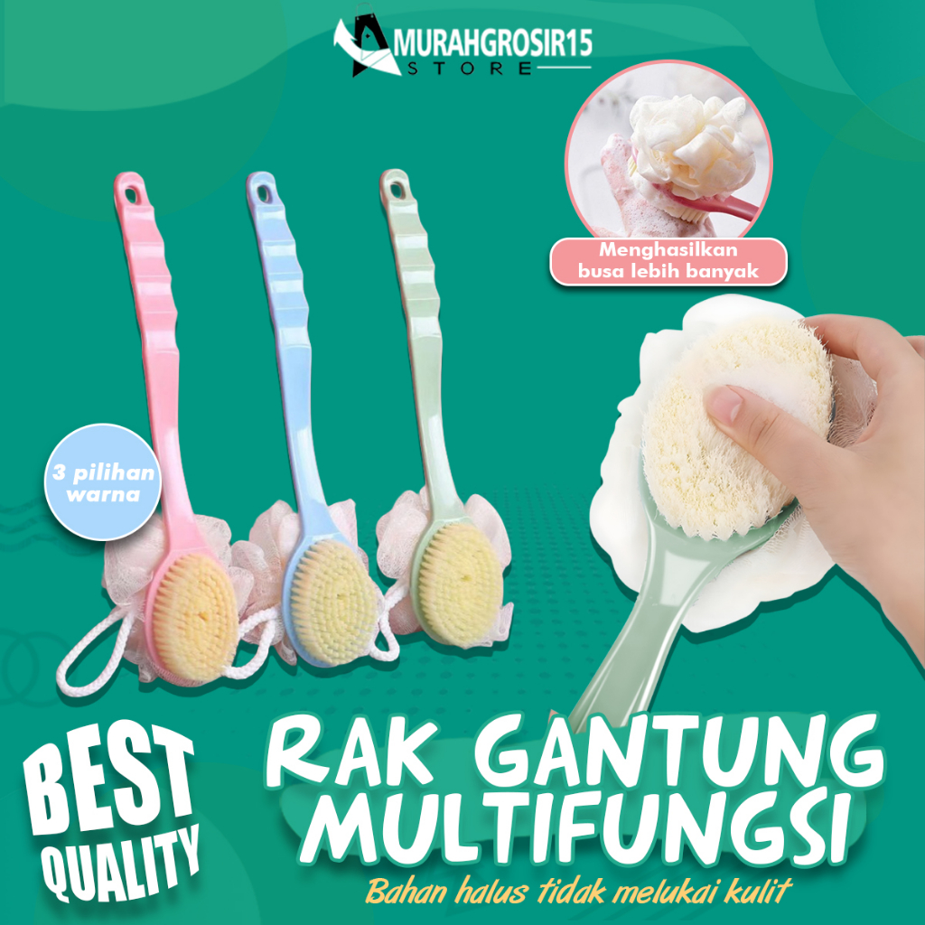 Jual Sikat Mandi Brush Shower Puff 2in Sikat Punggung Alat Gosok Badan