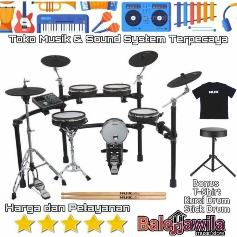 Jual Drum Elektrik Electric Drum Set Nux DM 8 New NUX DM8 Original