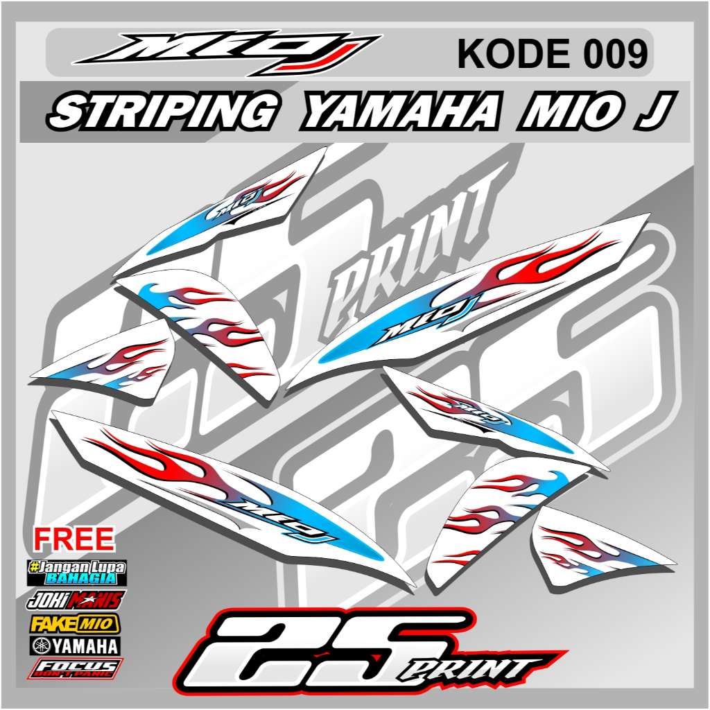 Jual Stiker Striping yamaha Mio J Variasi Racing Modifikasi keren ...
