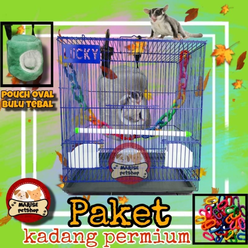 Jual Kandang Sugar Glider Paket Premium Pouch Oval Bulu Tebal Shopee Indonesia