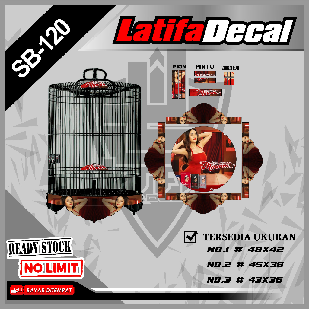 Jual Stiker Bisa COD - Decal Sticker Sangkar Burung Lovebird Desain ...