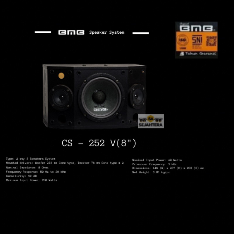 Jual Speaker BMB CS 252 V (8 Inch) | Shopee Indonesia