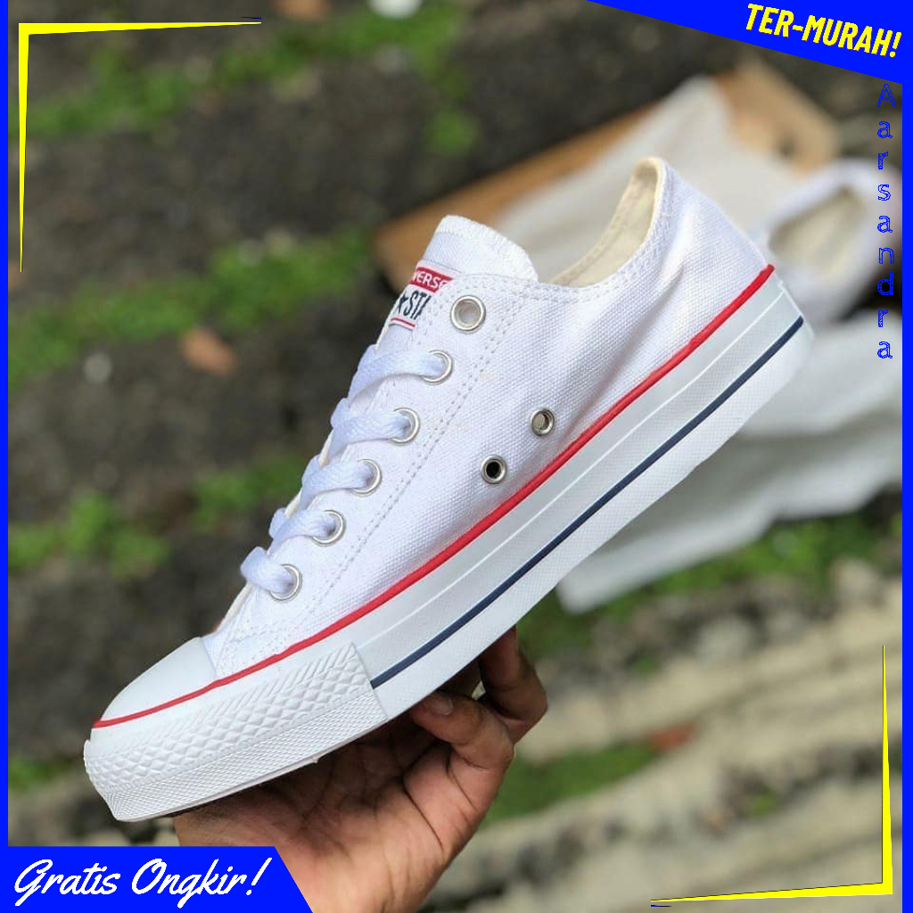 Jual Sepatu Converse Putih Polos All Star Chuck Taylor Low Sneakers