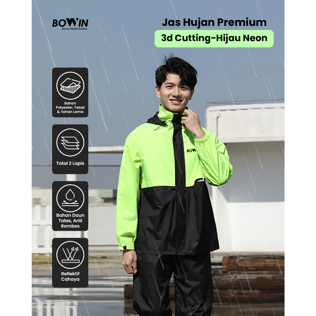 Jual Bowin Jas Hujan Premium 3D Cutting (2 Lapis + Furing). Bahan Tebal ...
