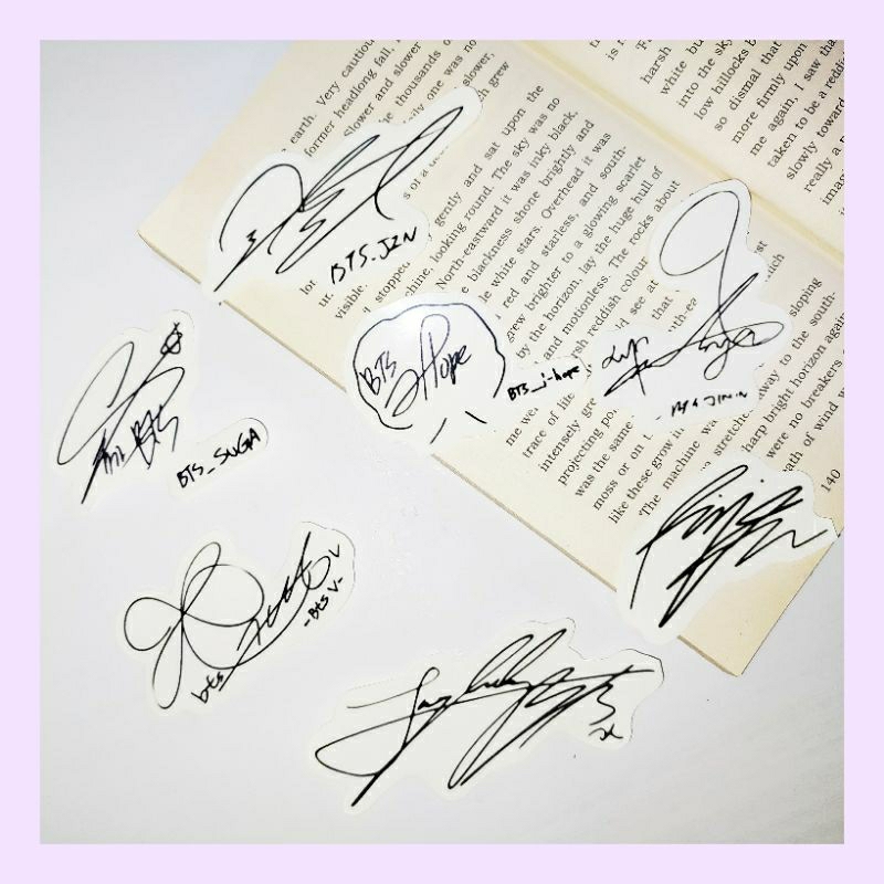 Jual [BTS] STICKER TRANSPARAN SIGNATURE TANDA TANGAN MEMBER BTS ...