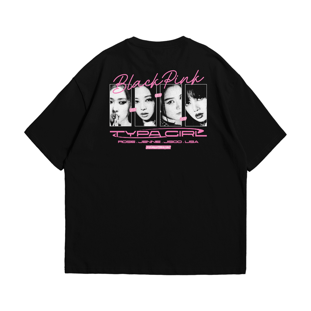 T-shirt K-POP Blackpink Oversize Noir Et Rose - Unisexe, Neuf Sans étiquette, Taille Standard